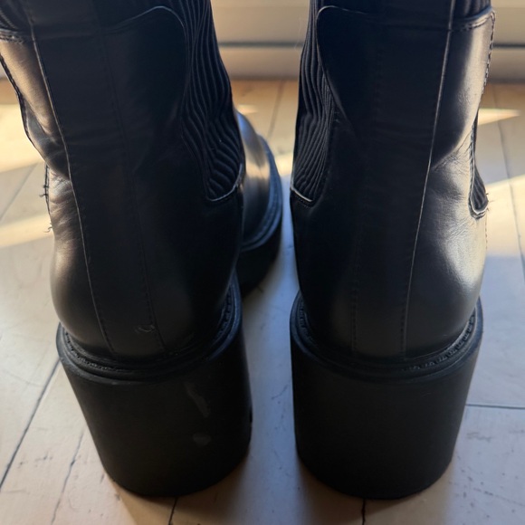 Zara Black Ribbed Ankle Boots - Picture 3 of 7